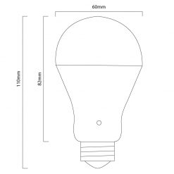 9w LED Bulb Line Drawing