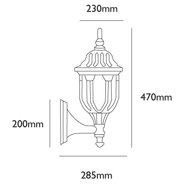 Amphora Traditional Outside Wall Light Dimensions