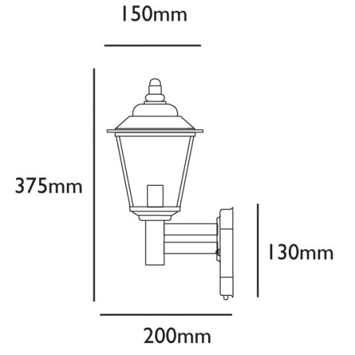 Classica Wall Light with PC Sensor Line Drawing