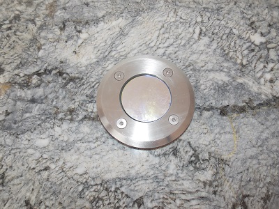 Round Inset light in marble step 100mm