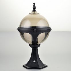 Globe Pedestal Mystic 'Smoke' Globe Pedestal Light with Photocell (Dusk to Dawn Sensor)