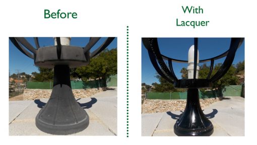 Before and After Lacquer Photo - Pedestal Lights