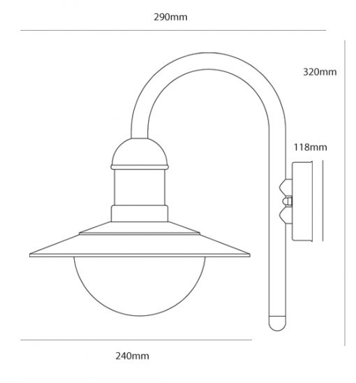 Stainless Steel Down Light Line Drawing