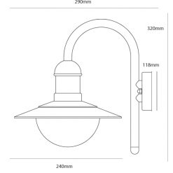 Stainless Steel Down Light Line Drawing