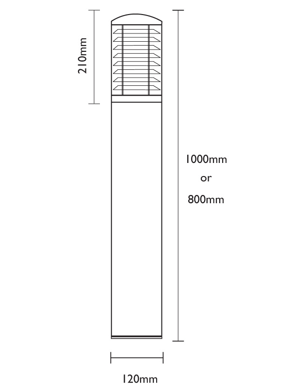 Stelled Stainless Steel Bollard 120mm Diameter
