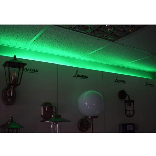 green strip light showroom - lediflex