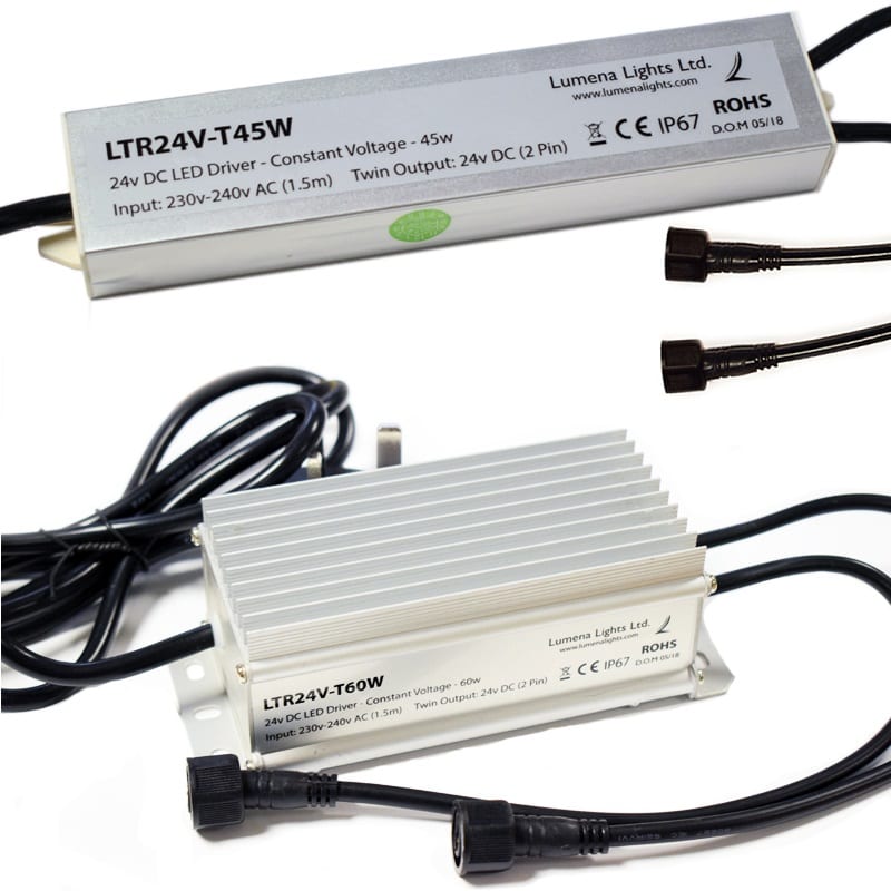 24v DC Twin Output LED Driver (45w / | IP67 CV | DConnect Plug & Play