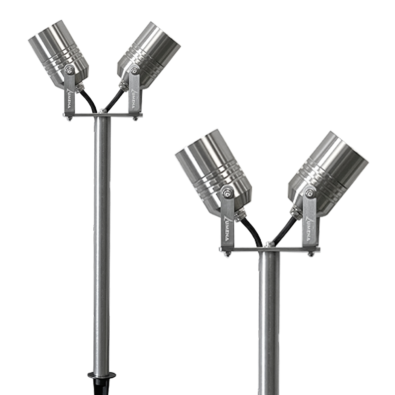 Twin Outdoor Spike Lights | AlvaLED Marine Grade Stainless Steel
