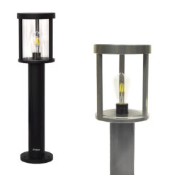 Edisol Traditional Solar Post Light - black and silver