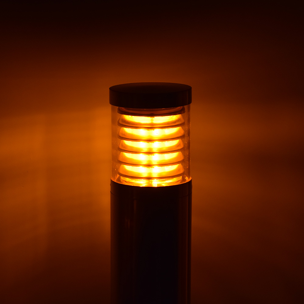 Amber lamp in stainless bollard